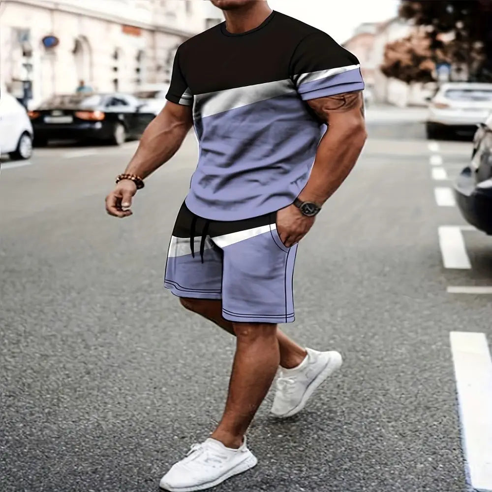 Conjunto Masculino Verão: Camiseta e Shorts Estampados